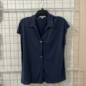 Women’s cap sleeve button up blouse